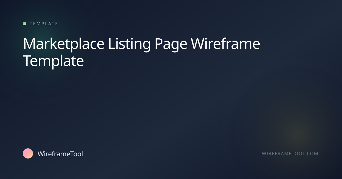Marketplace Listing Page Wireframe Template | WireframeTool