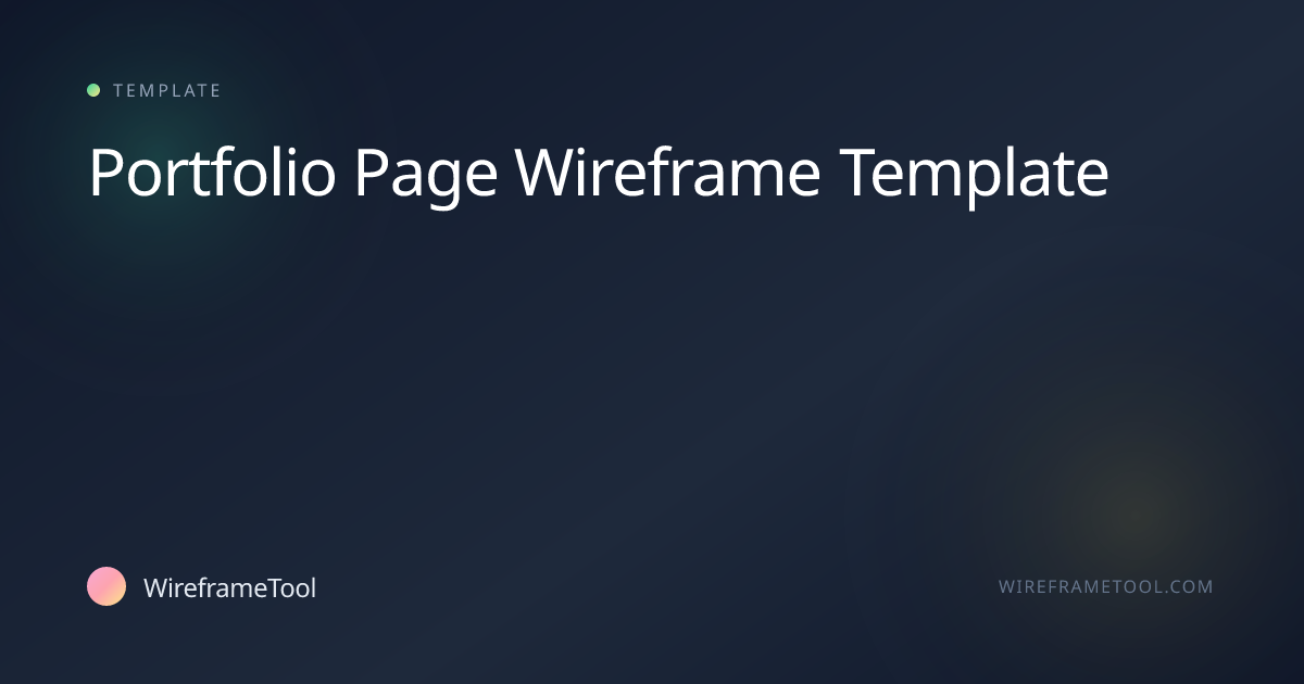 Portfolio Page Wireframe Template | WireframeTool